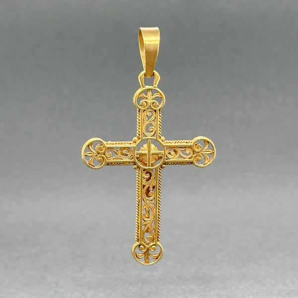 Estate 18K Y Gold 52.70mm Crucifix Pendant - Walter Bauman Jewelers