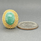 Estate 18K Y Gold 6.09ct Nephrite Cocktail Ring - Walter Bauman Jewelers