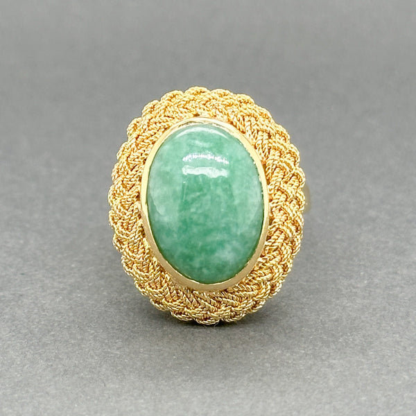 Estate 18K Y Gold 6.09ct Nephrite Cocktail Ring - Walter Bauman Jewelers