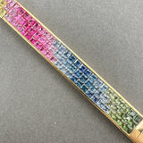 Estate 18K Y Gold 7.20ctw Multi - Color Sapphire Bracelet - Walter Bauman Jewelers