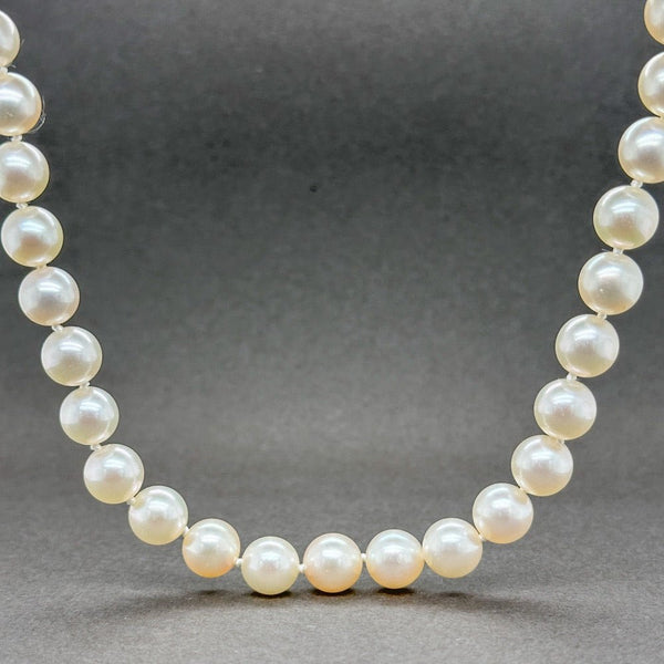 Estate 18K Y Gold 7.5-8.0mm 16” Akoya Pearl Necklace - Walter Bauman Jewelers
