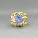 Estate 18K Y Gold 9.18ct Star Sapphire Textured Ring - Walter Bauman Jewelers