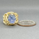 Estate 18K Y Gold 9.18ct Star Sapphire Textured Ring - Walter Bauman Jewelers