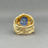 Estate 18K Y Gold 9.18ct Star Sapphire Textured Ring - Walter Bauman Jewelers