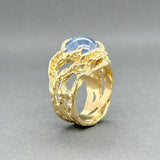 Estate 18K Y Gold 9.18ct Star Sapphire Textured Ring - Walter Bauman Jewelers