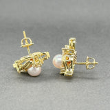 Estate 18K Y Gold Akoya Pearl & 0.36ctw G - H/VS2 Diamond Screwback Earrings - Walter Bauman Jewelers