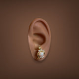 Estate 18K Y Gold Akoya Pearl & 0.36ctw G - H/VS2 Diamond Screwback Earrings - Walter Bauman Jewelers