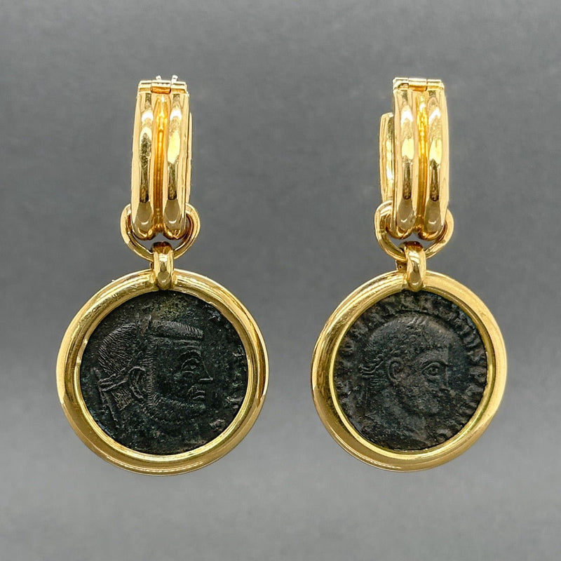 Estate 18K Y Gold Ancient Roman Coin Earrings - Walter Bauman Jewelers