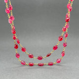 Estate 18K Y Gold Double Strand Ruby Necklace - Walter Bauman Jewelers