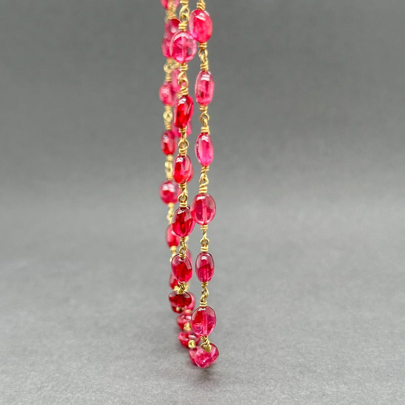 Estate 18K Y Gold Double Strand Ruby Necklace - Walter Bauman Jewelers