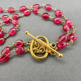 Estate 18K Y Gold Double Strand Ruby Necklace - Walter Bauman Jewelers