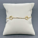 Estate 18K Y Gold Flower Link Bracelet - Walter Bauman Jewelers