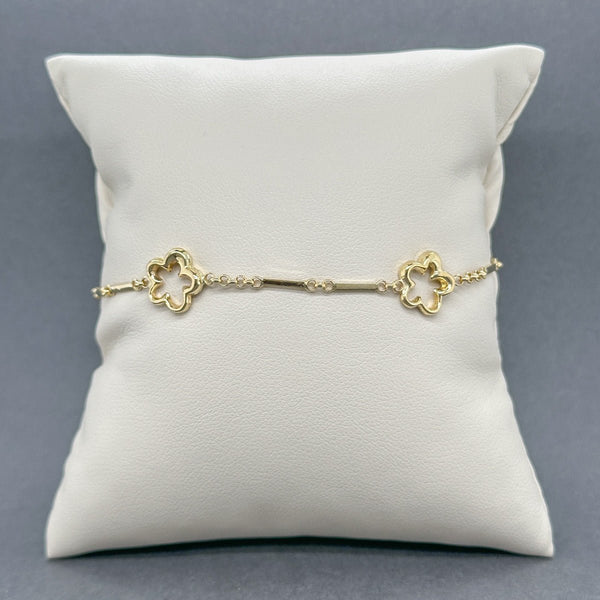 Estate 18K Y Gold Flower Link Bracelet - Walter Bauman Jewelers