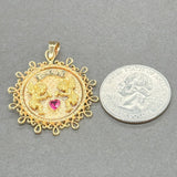 Estate 18K Y Gold French 0.28ct Ruby Cherub Pendant - Walter Bauman Jewelers