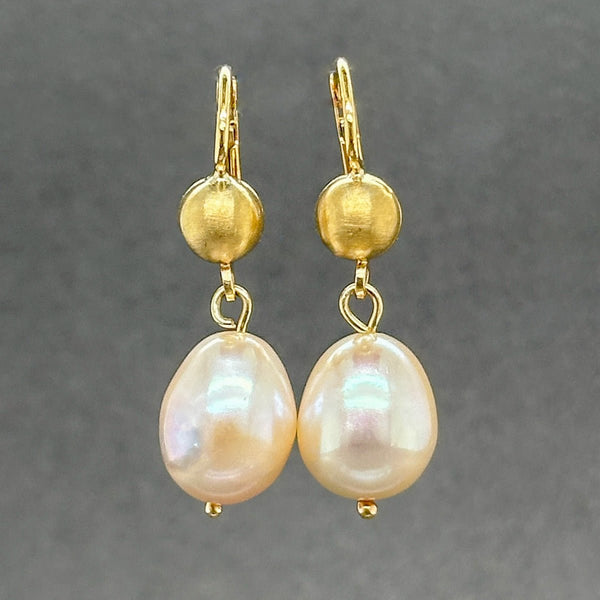 Estate 18K Y Gold Freshwater Pearl Drop Earrings - Walter Bauman Jewelers