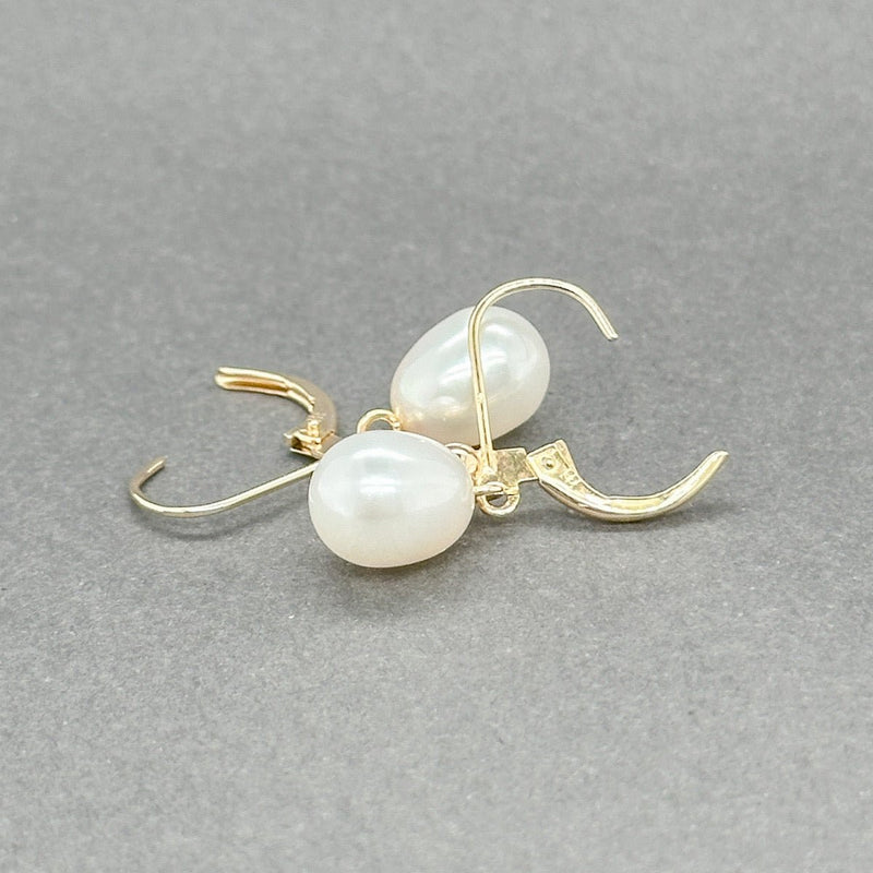 Estate 18K Y Gold Freshwater Pearl Drop Earrings - Walter Bauman Jewelers