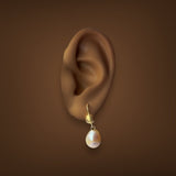 Estate 18K Y Gold Freshwater Pearl Drop Earrings - Walter Bauman Jewelers