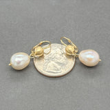 Estate 18K Y Gold Freshwater Pearl Drop Earrings - Walter Bauman Jewelers