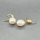 Estate 18K Y Gold Freshwater Pearl Drop Earrings - Walter Bauman Jewelers