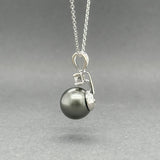 Estate 18K Y Gold Tahitian Pearl & 0.19ct G - H/VS1 Diamond Pendant - Walter Bauman Jewelers