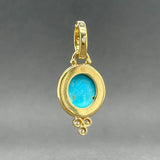 Estate 18K Y Gold Temple St. Clair Turquoise & Diamond Pendant - Walter Bauman Jewelers