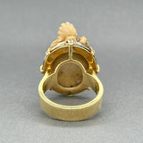 Estate 18K Y Gold Victorian 25.00ct Lava Cupid Ring - Walter Bauman Jewelers