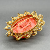 Estate 18K Y Gold Victorian 69.02ct Coral Adoration of Mary Brooch - Walter Bauman Jewelers