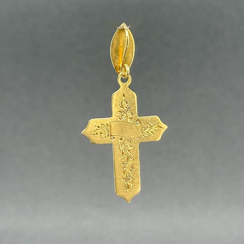 Estate 18K Y Gold Victorian Freshwater Pearl Cross Pendant - Walter Bauman Jewelers