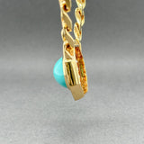 Estate 18K Yellow Gold 20.28ct Turquoise & 2.40ctw G - H/VS1 - 2 Diamond Necklace - Walter Bauman Jewelers