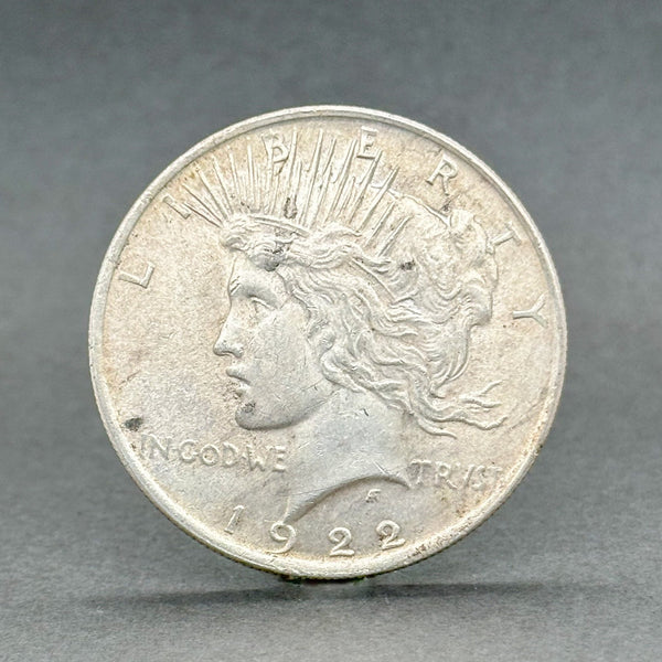 Estate 1922 0.900 Fine Silver $1 Lady Liberty Peace Dollar Coin c - Walter Bauman Jewelers