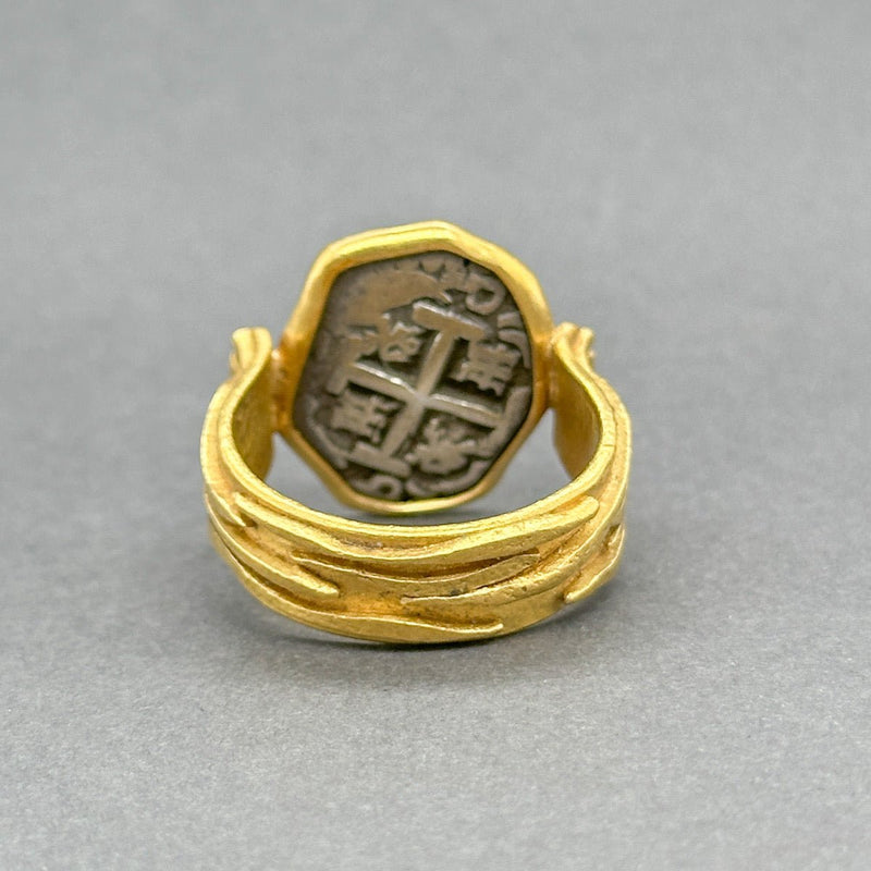 Estate 22K Y Gold Ancient Spanish Coin Ring - Walter Bauman Jewelers