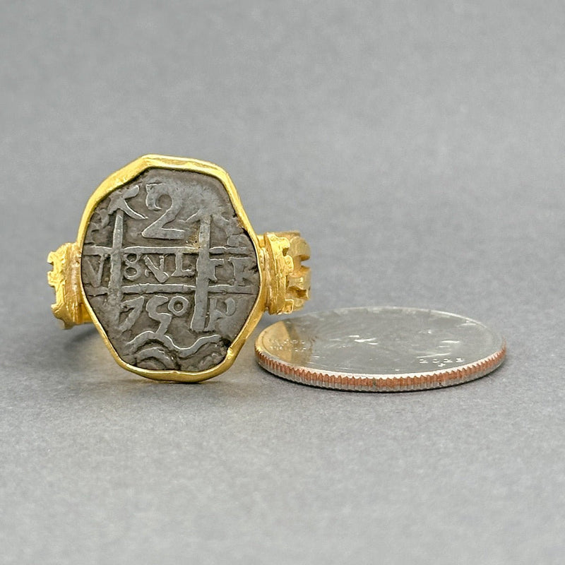 Estate 22K Y Gold Ancient Spanish Coin Ring - Walter Bauman Jewelers