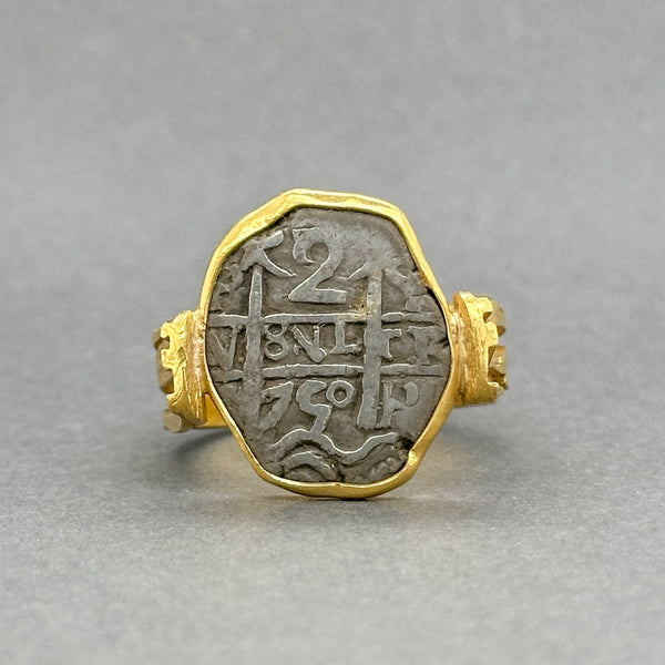 Estate 22K Y Gold Ancient Spanish Coin Ring - Walter Bauman Jewelers