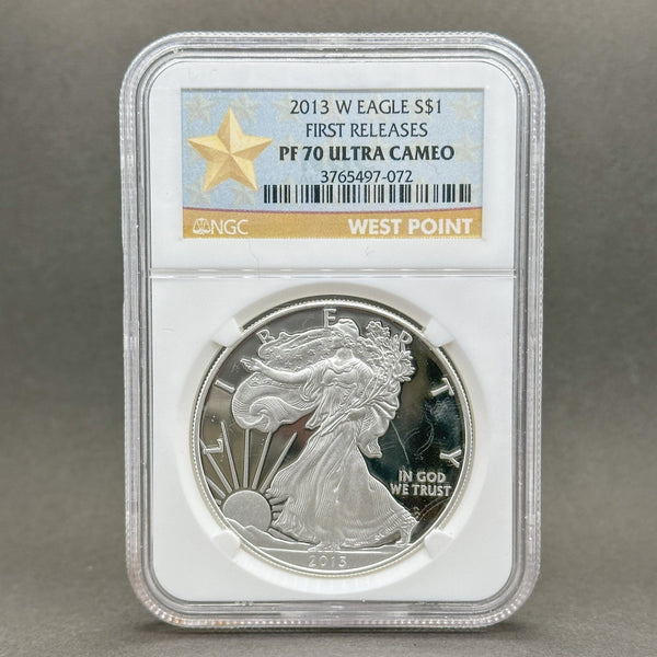 Estate 99.9% Fine Silver 2013 W American Eagle First Release S$1 Coin NGC PF70 - Walter Bauman Jewelers