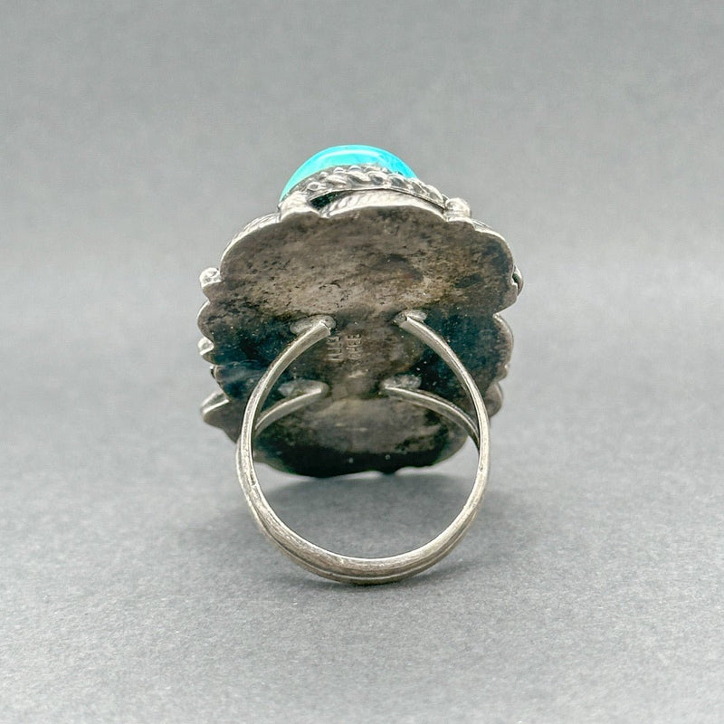 Estate Allen Chee SS Turquoise Ring - Walter Bauman Jewelers