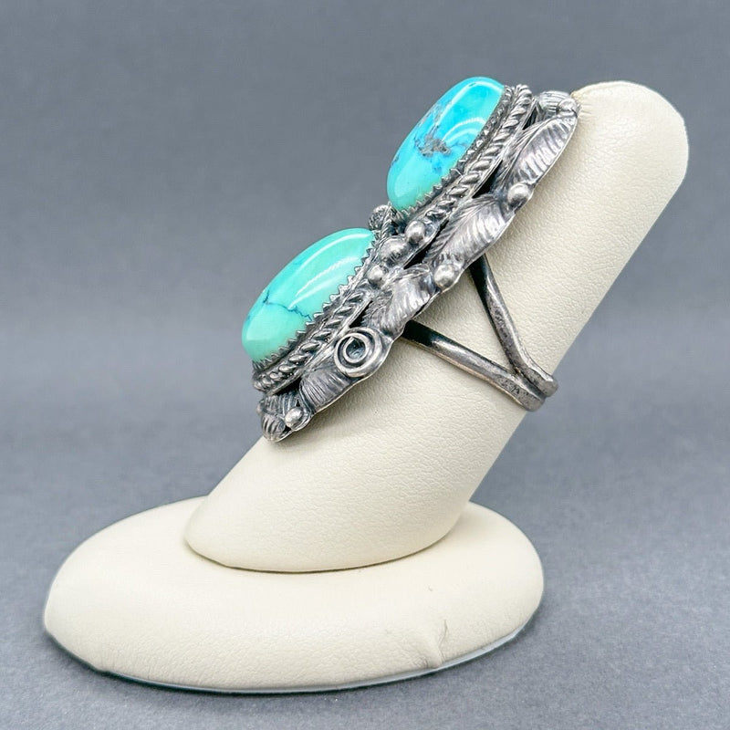 Estate Allen Chee SS Turquoise Ring - Walter Bauman Jewelers