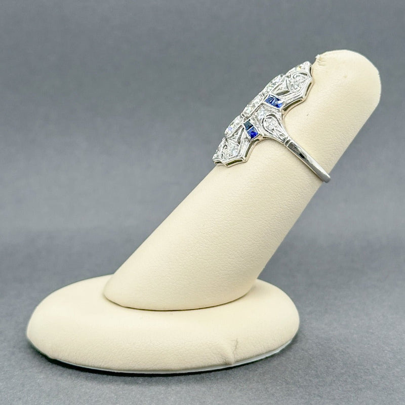 Estate Art Deco Platinum 0.26ctw Lab - Created Sapphire & 0.81ctw Daimond Ring - Walter Bauman Jewelers