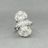 Estate Art Deco Platinum 0.26ctw Lab - Created Sapphire & 0.81ctw Daimond Ring - Walter Bauman Jewelers