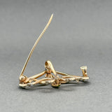 Estate Art Nouveau 10K R Gold 0.03ct I - J/SI1 Diamond & Pearl Brooch - Walter Bauman Jewelers