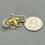 Estate Art Nouveau 10K R Gold 0.03ct I - J/SI1 Diamond & Pearl Brooch - Walter Bauman Jewelers