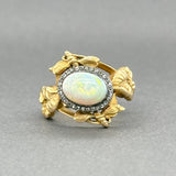 Estate Art Nouveau 18K Y Gold 1.78ct Opal & 0.03ctw J - K/SI1 - 2 Diamond Ring - Walter Bauman Jewelers