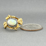 Estate Art Nouveau 18K Y Gold 1.78ct Opal & 0.03ctw J - K/SI1 - 2 Diamond Ring - Walter Bauman Jewelers