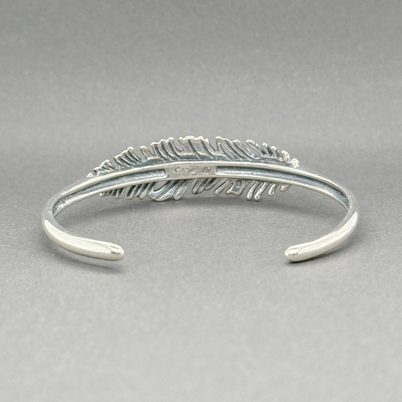 Estate Carolyn Pollack SS Feather Cuff Bracelet - Walter Bauman Jewelers