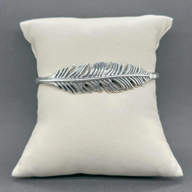 Estate Carolyn Pollack SS Feather Cuff Bracelet - Walter Bauman Jewelers