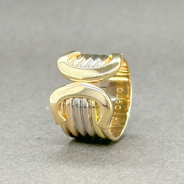 Estate Cartier 18K Tri Color Gold Double C De Cartier Ring - Walter Bauman Jewelers