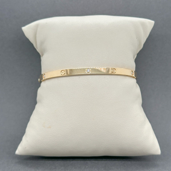 Estate Cartier 18K Y Gold 0.15ctw F - G/VS1 Diamond Love Bangle Bracelet - Walter Bauman Jewelers