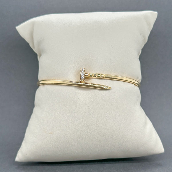 Estate Cartier 18K Y Gold 0.18ctw F - G/VS1 Diamond Just Un Clou Bangle Bracelet - Walter Bauman Jewelers