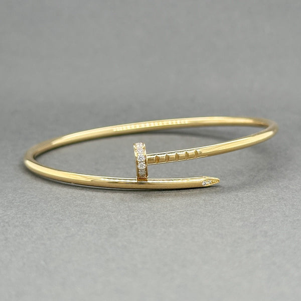 Estate Cartier 18K Y Gold 0.18ctw F - G/VS1 Diamond Just Un Clou Bangle Bracelet - Walter Bauman Jewelers