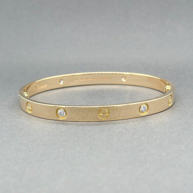 Estate Cartier 18K Y Gold 0.42tcw Diamond Love Bangle Bracelet - Walter Bauman Jewelers