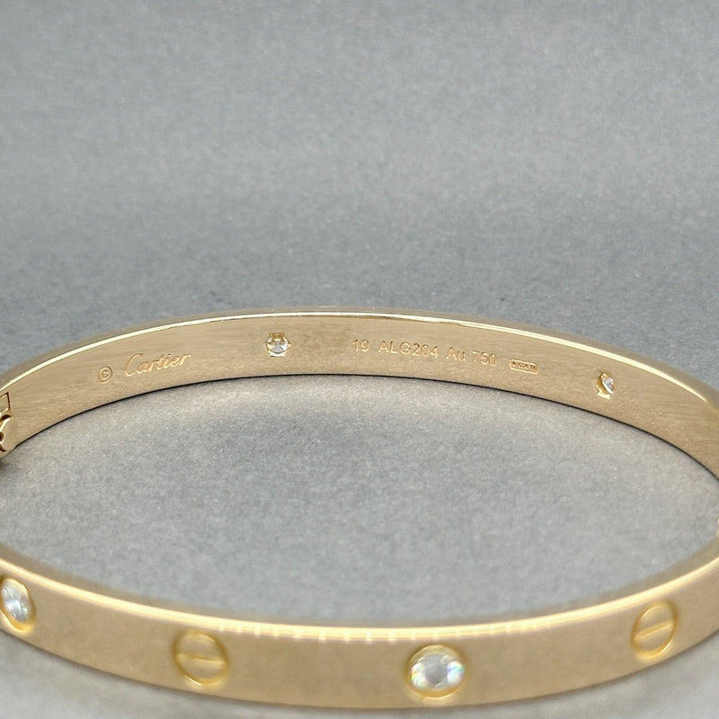 Estate Cartier 18K Y Gold 0.42tcw Diamond Love Bangle Bracelet - Walter Bauman Jewelers